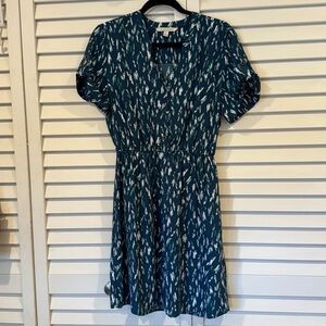 41 Hawthorn Teal and White Patterned Dress